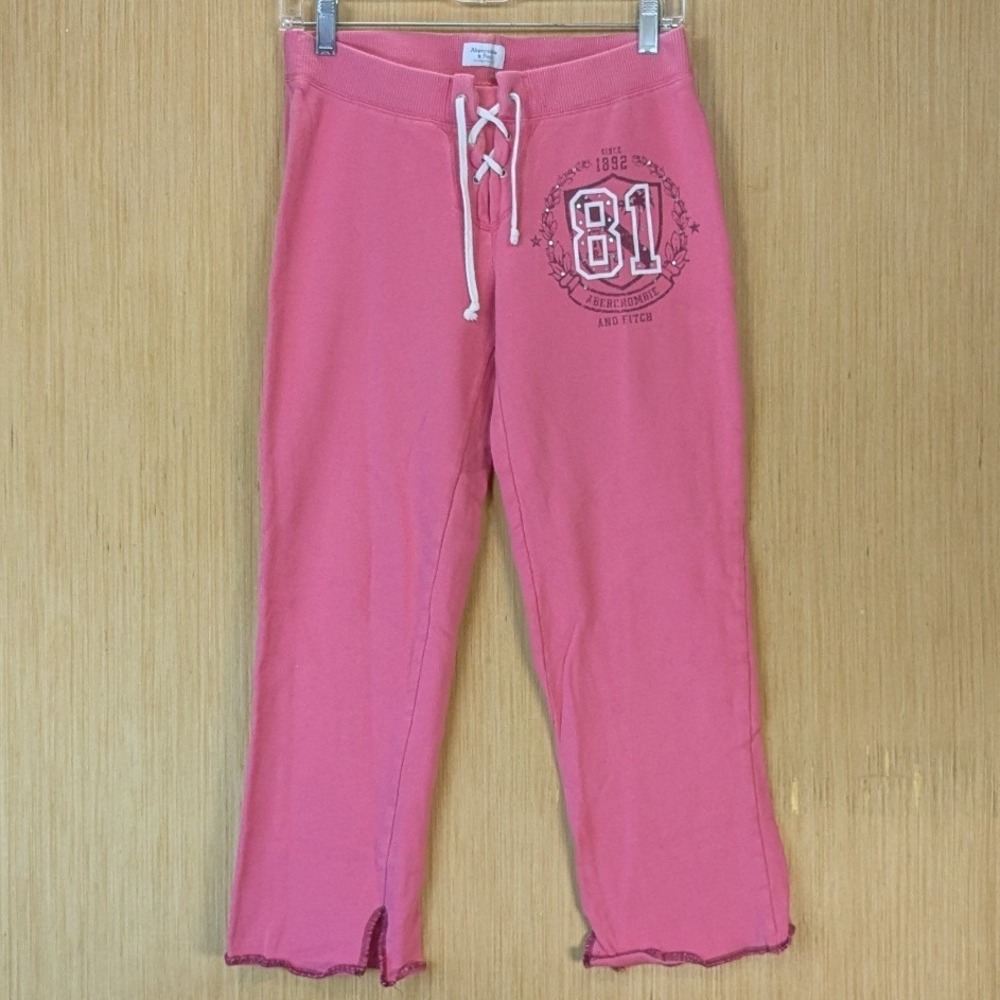 Abercrombie & Fitch Y2K Sporty Rhinestone Lace Up Low Rise Sweatpants Size XS